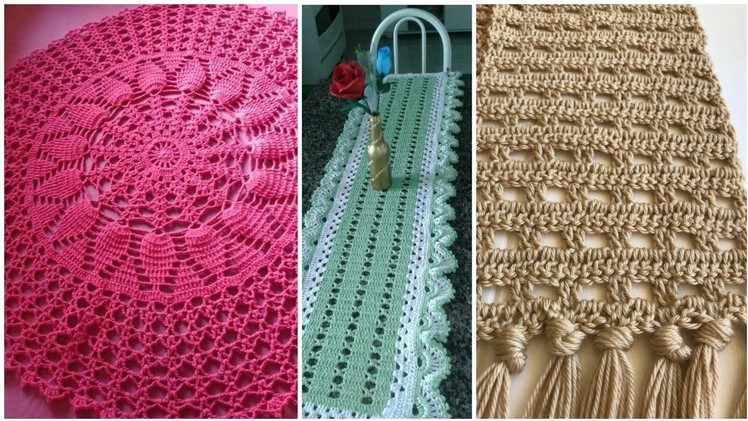 Crochet table cloth & table runner ideas.Diy table runner #crochet table runner