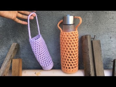 DIY Crochet Water bottle holder |by Crafty Camille