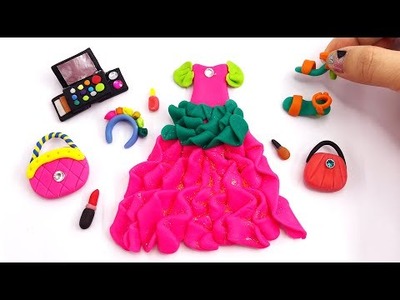 DIY How to Make Polymer Clay Miniature Doll Dress with Makeup Set |DIY Easy Polymer Clay Tutorial #6