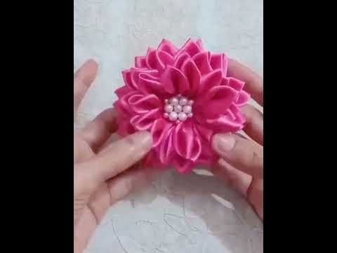 DIY Kanzashi flower | Tutorial ribbon Kanzashi flower #shorts #shortsvideo
