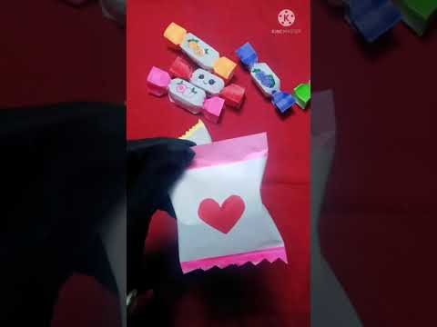 DIY paper pouch |Inside i love you card paper candy #diyideas #youtubeshorts