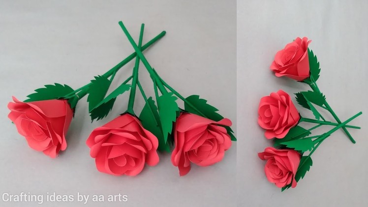 Diy- Paper Rose | How To Make Paper Rose | Paper Flower | Paper Rose