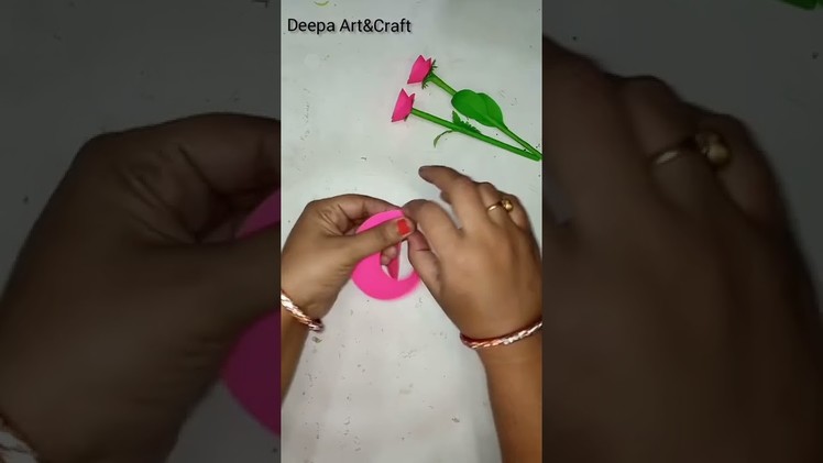 DIY Paper Rose Small Paper Flower Tutorial #shorts #ytshorts  #youtubeshorts #papercraft #viralvideo