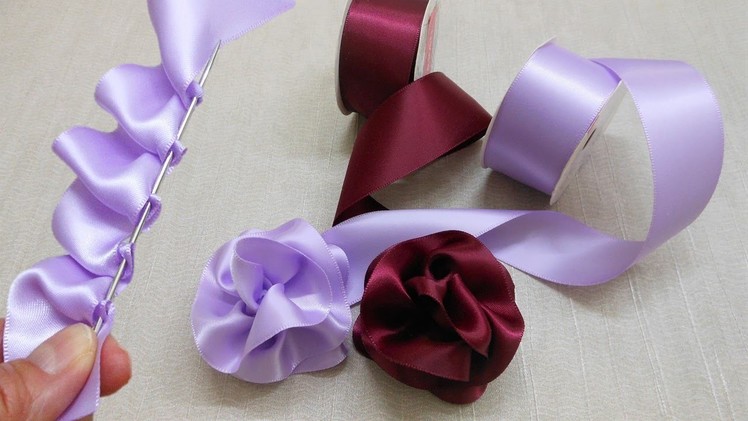 DIY Ribbon Flowers - How to Make Ribbon Roses - Amazing Trick to Make Flowers in Ribbon Crafts