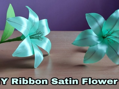 DIY Satin Ribbon Flower|How to make easy ribbon flower|Flower making|