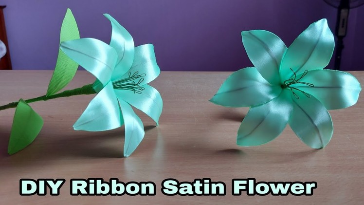 DIY Satin Ribbon Flower|How to make easy ribbon flower|Flower making|