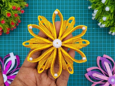 Foam Sheet Decoration Ideas - Learn How To Make Glitter Foam Paper Flowers Easy - DIY & Craft Flower