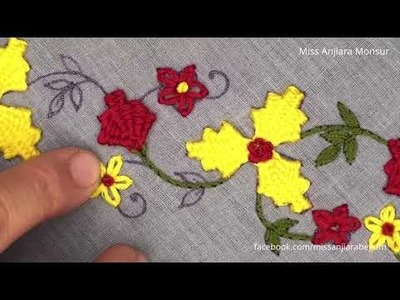 Hand Embroidery Border Design, Embroidery Tutorial, Hand Embroidery New Design