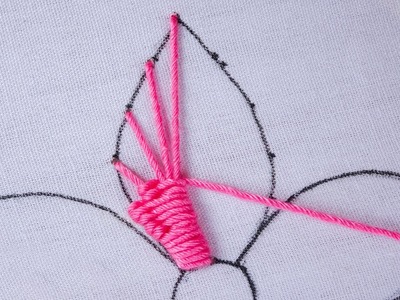 Hand embroidery super easy elegant flower design with easy following tutorial