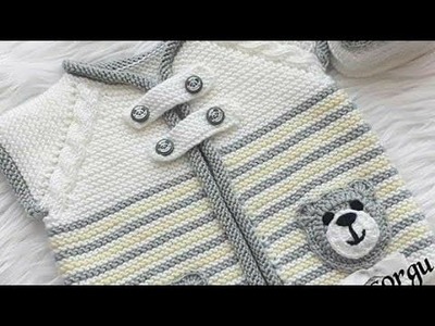 Hand knitted woolen Baby Cardigan and Jacket Design