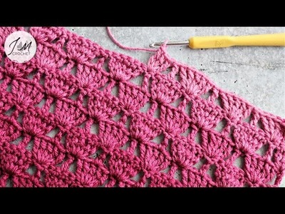 How To Crochet a Simple and Fast Floral Stitch For Blankets.Shawls.Scarves | Easy Treble Crochet