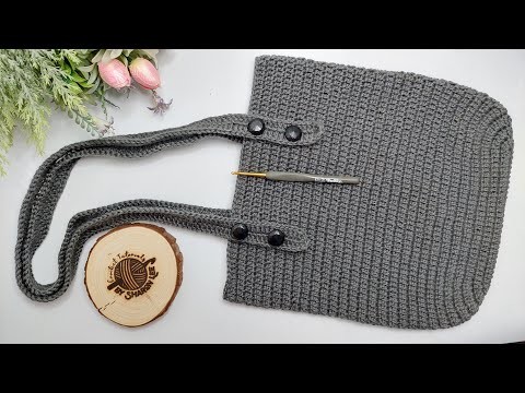 How to Crochet a Simple Tote Bag (with English subtitles)