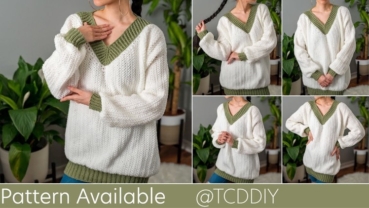 How to Crochet: Oversized Sweater | Pattern & Tutorial DIY