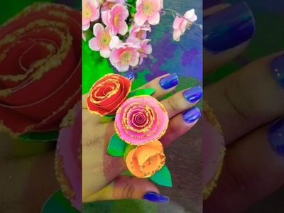How to make Beautiful rose ring.DIY Paper rose ring.Diy rose ring #shorts#diy#rosering#ring#craft