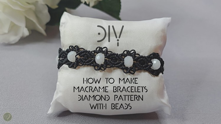 How to Make Macrame Bracelets Diamond Pattern with beads | Macrame Bracelet Tutorial