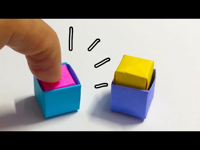 How to make MINI origami BUTTON TOY NO GLUE [origami pop it, origami fidget toy]