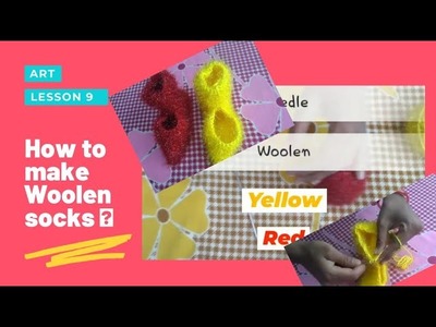 How to make woolen socks #woolencraft #woolen #woolenflower #woolencraftidea