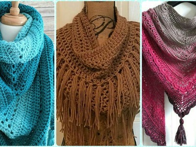 Impressively Stylish Crochet Caplet Shawl Scarf Designs Ideas||Trendy Designs of Shawl