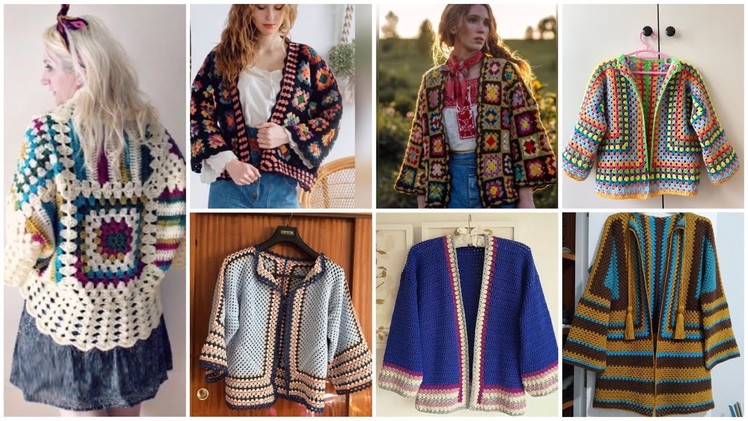 Latest Crochet flower lace pattern sweater.coat.jackets designs