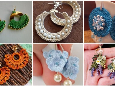 Loveliest #crochet #earrings crochet hoop earrings with beads decorations