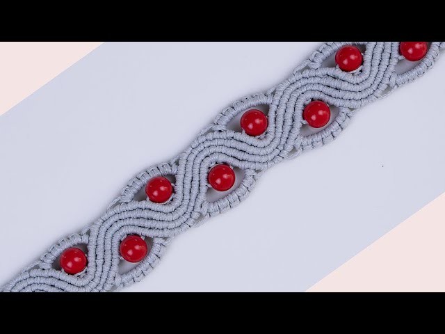 Macrame tutorial | How to Make a SNAKE or a WAVE Macrame Bracelet with Beads