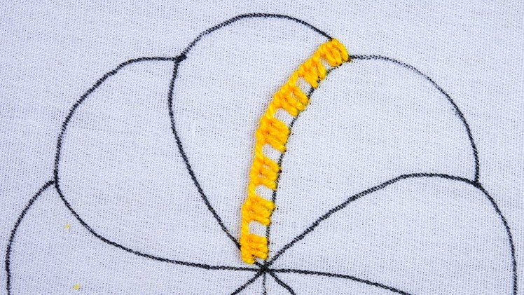 Modern hand embroidery needle art with Blanket Stitch gorgeous flower design for beginners