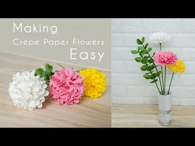 Paper flowers easy #2 | How to make crepe paper flower | paper craft | TA Diy