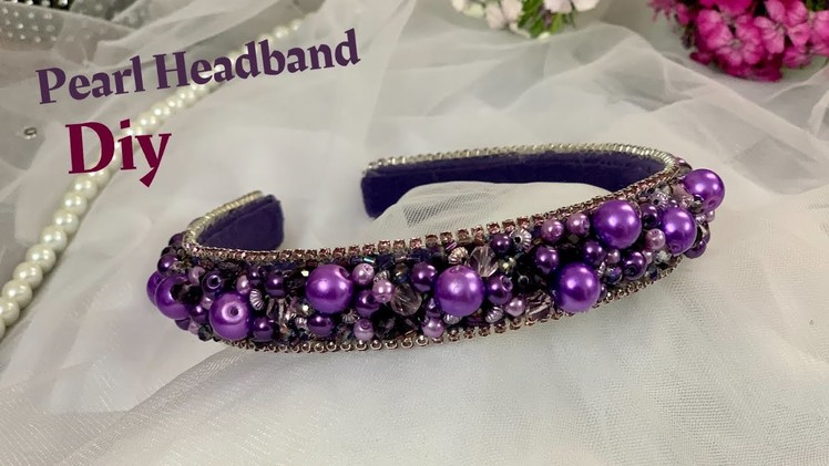 Pearl Beads Headband , Diy , How to make creative headband