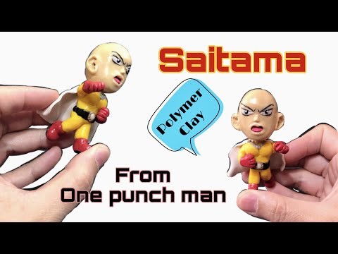 Saitama from One Punch Man.Polymer Clay Figure #polymerclay #clayfigures #miniatures #diy #sculpture