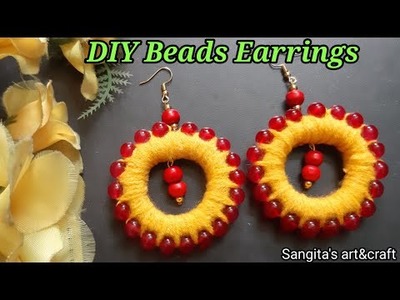 #Short DIY Beads Earrings. Full Tutorial video Already In My channel. Handmade Beads Jewellery