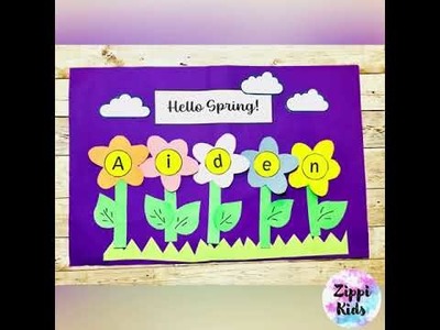 Sprint Craft, Printable Spring Flower Name Craft Activities, Bulletin Board ideas DIY for kids