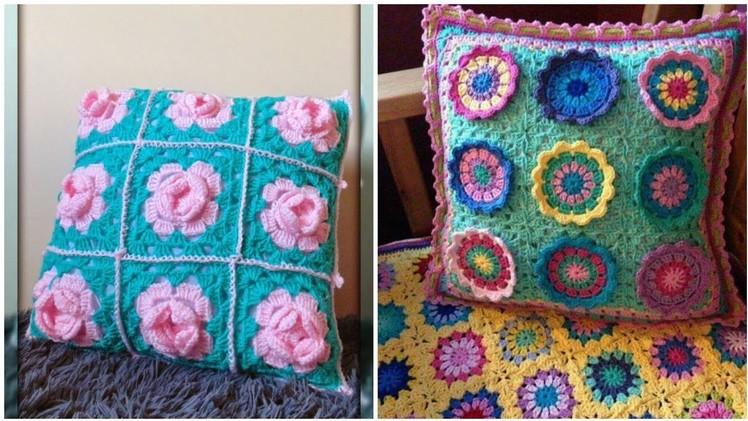 Stylish and Beautiful crochet flower cushion covers #crochetcushions