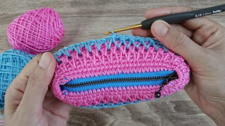 Super Easy Crochet Purse Bag With Zipper - Step by Step - Honeycomb Stitch