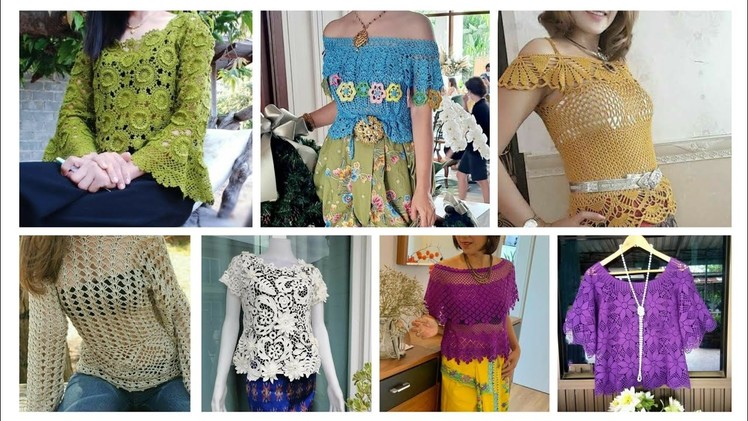 Top Trendy*Fashion* Gorgeous Fancy Crochet Blouse Embroidered Knitting Leaves Pattern Top for Women❤