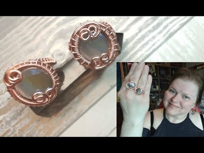 Use a flat bead to make a wire woven ring FULL TUTORIAL by Jem Hawkes