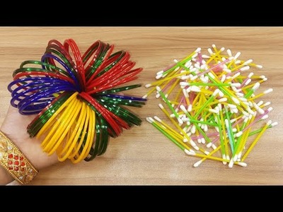 2 SUPERB WALL HANGING DECOR IDEAS USING DIY THINGS AND COTTON BUDS | BEST OUT OF WASTE