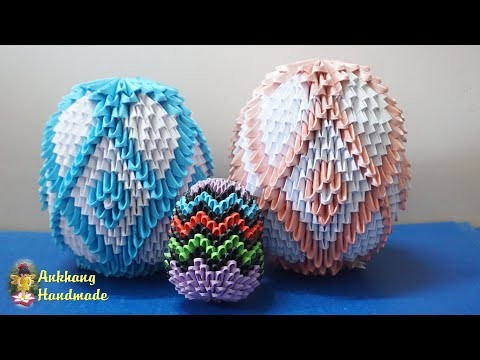 3d origami Easter egg big size tutorial | Tutorial de huevo de Pascua de origami 3d