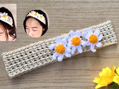 Crochet Headband easy pattern for beginner.