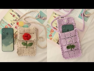 Crochet PHONE BAG tutorial - How to crochet phone bag