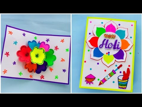 DIY Beautiful Holi Card Making Ideas.Handmade Holi Greeting Cards. Holi Celebration 2022