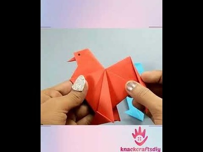 DIY How to Make Origami Hen   Nursery Craft Ideas   Easy instructions for kids