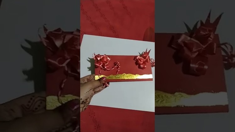 DIY#pocket flower#red card#money pocket#handmade #made from craft paper#