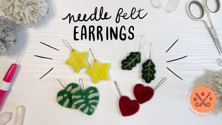 EASIEST Way to Make Needle Felt Earrings