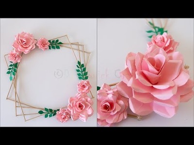 Easy Paper Wall Hanging Ideas | wall decor | pink Paper flower making | paper decoration