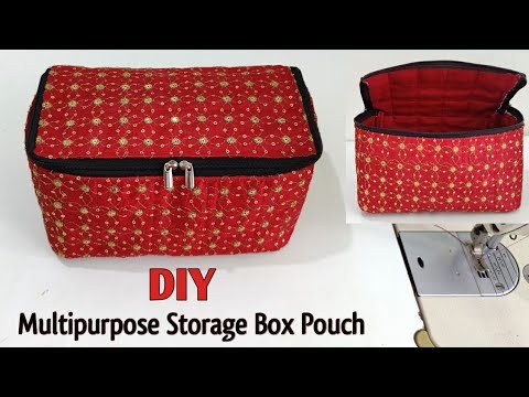 EASY WAY !!! DIY Zipper Box Bag | Multipurpose storage Box Pouch from clothes | Pouch bag | DIY Bag