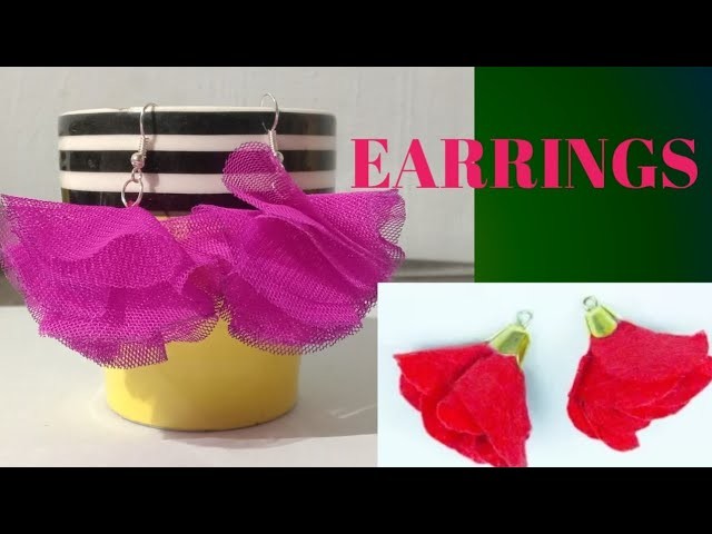 Fabric earrings making. easy and beautiful.girls life hack.