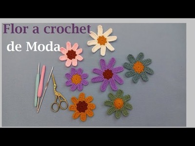 Flor a crochet o ganchillo.de moda #crochet #tejidos #blusasnorma