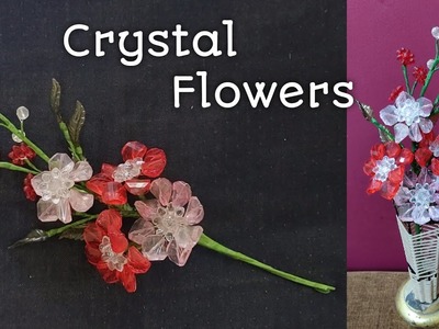 How to make crystal beads flower | DIY | Home Décor Ideas | Flower Making | Crystal bouquet