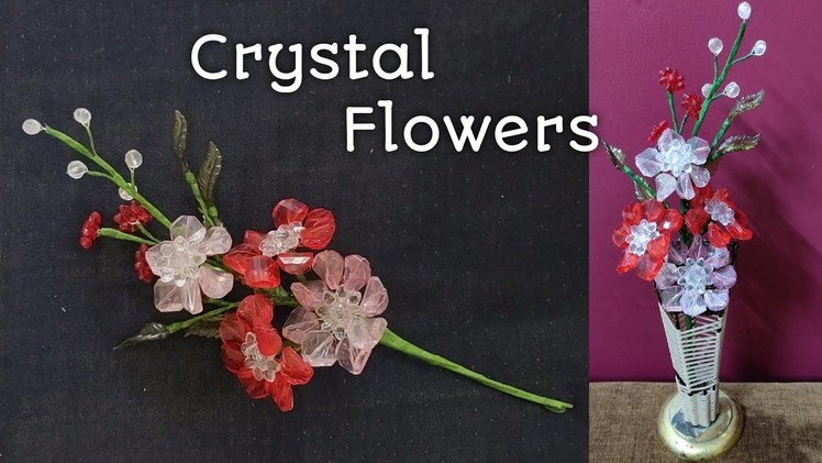 How to make crystal beads flower | DIY | Home Décor Ideas | Flower Making | Crystal bouquet