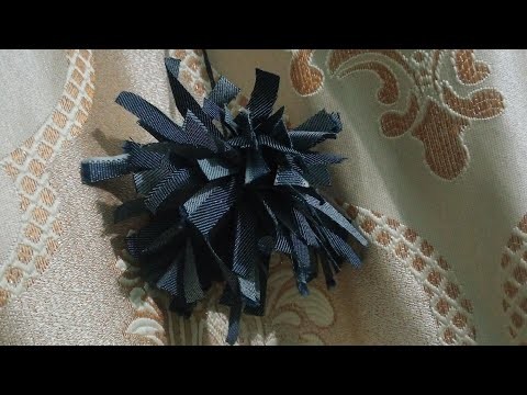 How to make denim pom pom for home decor & crafts